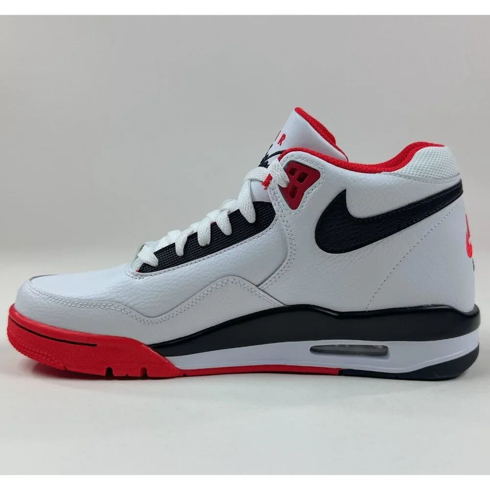 Nike Air Flight Legacy Mens 9 White Black Basketball Shoes Sneakers BQ4212-100 - Picture 3 of 9